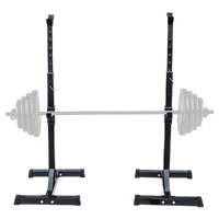 Adjustable Squat Rack Pair Steel Barbell Bench Press Stands Gym Home