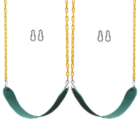 2 Pack Heavy Duty Playground Swing Seats with 66 Inch Plastic Coated Chains for Outdoor Backyard Play