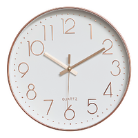 Modern Rose Gold Wall Clock – Silent Non-Ticking Quartz Battery Operated Design
