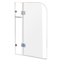 1200 x 1450mm Frameless Bath Panel 10mm Glass Shower Screen By Della Francesca