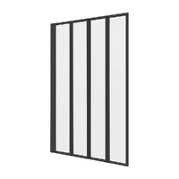 4 Fold Black Folding Bath Shower Screen Door Panel 1000 x 1400mm