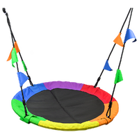 1m Tree Swing in Multi-Color Rainbow Kids Indoor/Outdoor Round Mat Saucer Swing