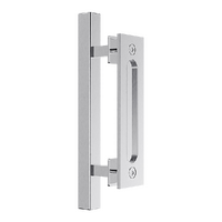 12" Square Pull and Flush Door Handle Set Stainless Steel Barn Door Hardware
