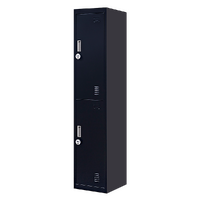 2-Door Vertical Locker for Office Gym Shed School Home Storage