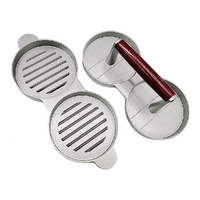 Double Burger Press Hamburger Maker Non Stick Aluminium Beef Patty Meat BBQ