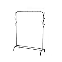 Closet Organizer Metal Garment Rack Portable Clothes Hanger Storage Shoes Rack Black