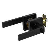 Door Handle Set Lever Privacy Function Square Black