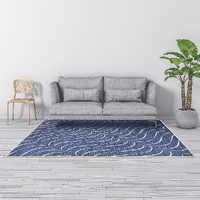 200x300cm Large Floor Blue Waves Rug – Modern Area Carpet for Bedroom & Lounge