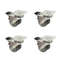4x 2 Inch Heavy Duty Swivel Castor Wheels 50mm Brake