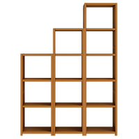 3 Piece Bamboo Adjustable Shelf Set – Bookcase Display Storage Rack Stand