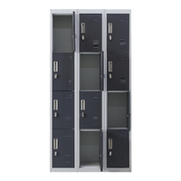 12-Door Locker for Office Gym Shed School Home Storage - Padlock-operated