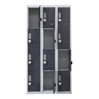 12-Door Locker for Office Gym Shed School Home Storage - 4-Digit Combination Lock