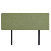 Linen Fabric King Bed Deluxe Headboard Bedhead - Olive Green