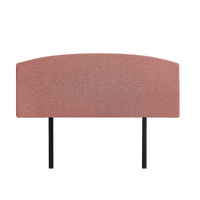 Linen Fabric Double Bed Curved Headboard Bedhead - Pearl Copper Brown
