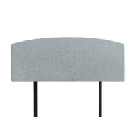 Linen Fabric Double Bed Curved Headboard Bedhead - Stone Grey