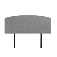 Linen Fabric Double Bed Curved Headboard Bedhead - Night Ash