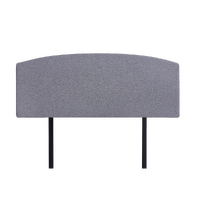 Linen Fabric Queen Bed Curved Headboard Bedhead - Slate Ash