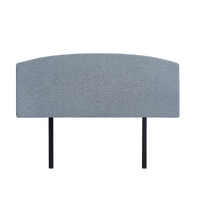 Linen Fabric Queen Bed Curved Headboard Bedhead - Berlin Blue