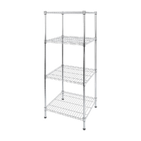 Modular Wire Storage 60x60cm Steel Shelving Chrome With Fixed Legs For Garage Warehouse Or Kitchen Organisation
