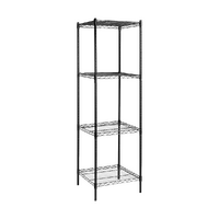 Modular Wire Storage 60x60cm Steel Shelving Black With Fixed Legs For Garage Warehouse Or Kitchen Organisation