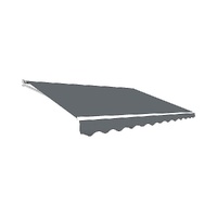Outdoor Folding Arm Awning Retractable Sunshade Canopy Grey 4.0m x 3.0m