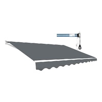 Motorised Outdoor Folding Arm Awning Retractable Sunshade Canopy Grey 4.0m x 3.0m