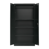 Two-Door Metal Cabinet Shelf Storage for Home Office Gym