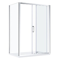 Adjustable 1800x800mm Single Door Corner Sliding Glass Shower Screen in Chrome