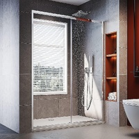 170-185cm Adjustable Wall to Wall Sliding Glass Shower Door in Chrome