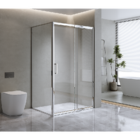 150mm Adjustable (2000x1010mm) Single Door Corner Sliding Glass Shower Screen in Chrome