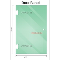 90cm Wall-to-Wall Frameless Shower Screen – Gold U-Brackets with SS Hinges & Square Knob Handle