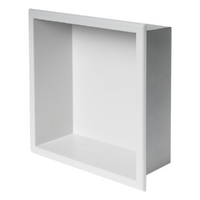 Brienz 336x336x101mm Shower Niche Single Shelf White Organizer