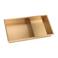 Brienz 641x336x101mm Shower Niche Double Shelf Organiser Gold
