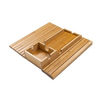 Randy & Travis Machinery Bamboo Sofa Arm Tray Anti-Slip Drinks Holder