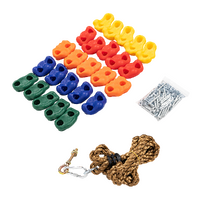 Randy & Travis Machinery Jungle Gym Rock Climbing Wall 25 Handles Rope