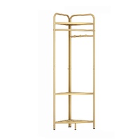 Corner Gold Clothing Rack – Stylish Clothes Storage Stand for Bedroom & Wardrobe