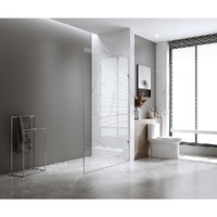 100x210cm Single Shower Glass Screen with Gold Wall & Floor F Brackets