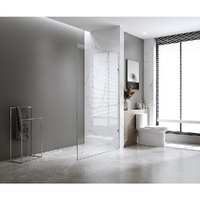 120x210cm Glass Shower Screen with Gunmetal U-Brackets and Floor U-Bracket