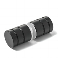 Della Francesca Brass Shower Door Round Knob Handle Black