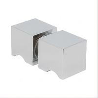 Brass Shower Door Square Knob Handle in Chrome