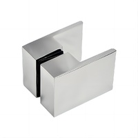 Brass Shower Door Square Double Pull Handle in Chrome