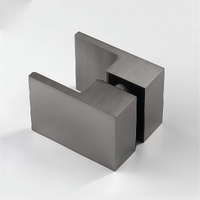 Brass Shower Door Square Double Pull Handle in Gunmetal