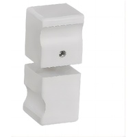 Brass Shower Door Square Knob Handle in White