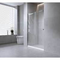 Frameless Glass Sliding Shower Door Hardware Rail Set Gunmetal