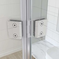 Della Francesca 180° Brass Glass to Glass Shower Door Hinge Nickel