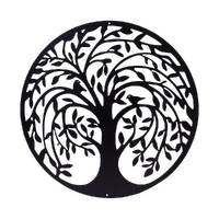 Randy & Travis 60cm Tree of Life Birds Round Metal Wall Garden Art Sculpture