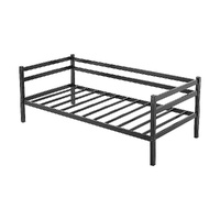 Palermo Single Daybed Metal Frame Sofa Black Steel