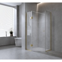 Della Francesca 90cm Frameless Diamond Shower Screen Gunmetal Channels