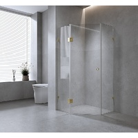 Della Francesca 100cm Frameless Diamond Shower Screen White U-Brackets
