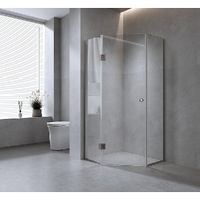 Della Francesca 90cm Frameless Diamond Shower Screen Chrome Channels